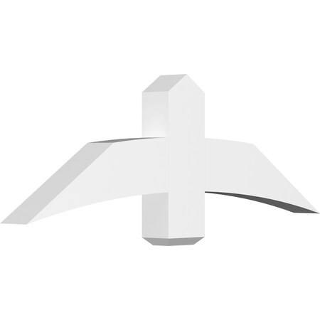 Ekena Millwork Bellingham Architectural Grade PVC Gable Bracket, 48"W x 16"H x 4"D x 6"F, 8/12 Pitch GBP048X16X0406BEL00